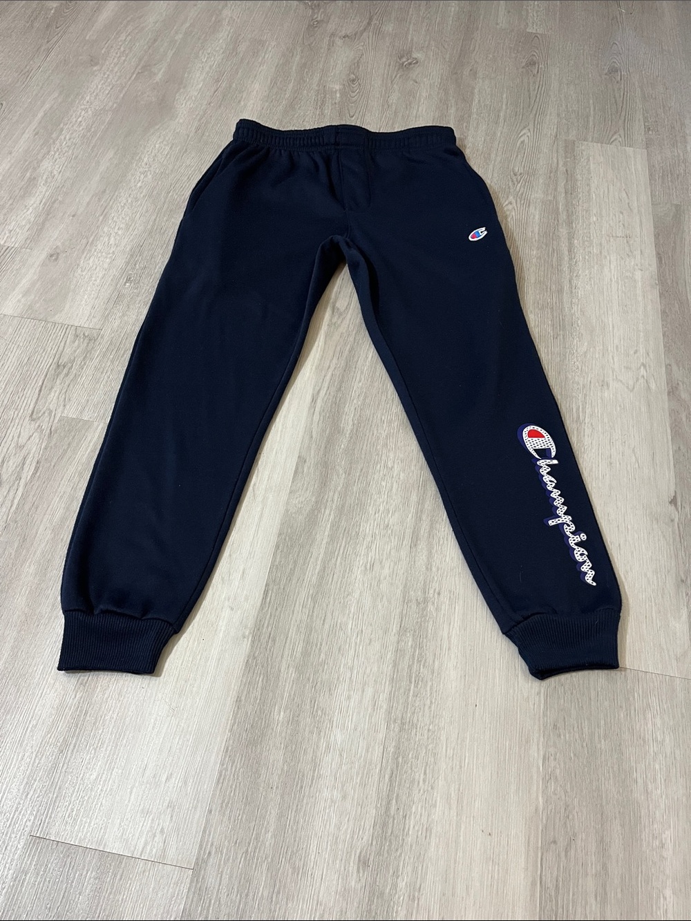 Champion Navy Jogger Sweatpants with Script Logo